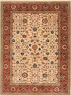 Indian Serapi Beige Rectangle 9x12 ft Wool Carpet 22177