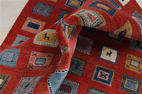 Gabbeh Multicolor Hand Knotted 91 X 1110 Area Rug 250-22178 Image 12