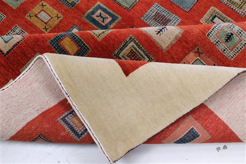 Gabbeh Multicolor Hand Knotted 91 X 1110 Area Rug 250-22178 Image 17