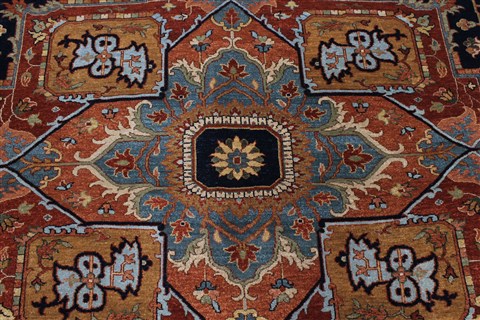 Serapi Blue Hand Knotted 811 X 1110 Area Rug 250-22180 Image 3