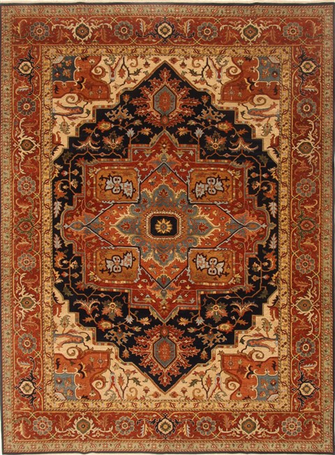 Hand Knotted Wool Area Rug Serapi Tribal Area Rug 5' 9 x 8' 11