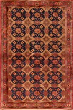 Varamin Brown Hand Knotted 3'5" X 5'0"  Area Rug 100-22191