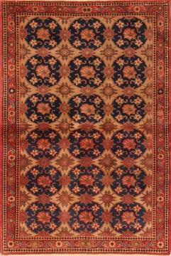 Varamin Brown Hand Knotted 3'5" X 5'0"  Area Rug 100-22191