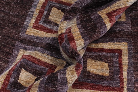 Gabbeh Brown Hand Knotted 94 X 118 Area Rug 250-22204 Image 13