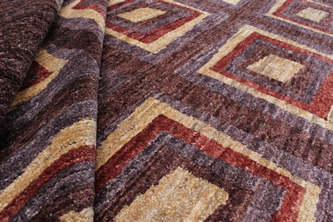 Gabbeh Brown Hand Knotted 94 X 118 Area Rug 250-22204 Image 14