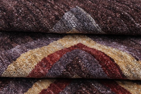 Gabbeh Brown Hand Knotted 94 X 118 Area Rug 250-22204 Image 15