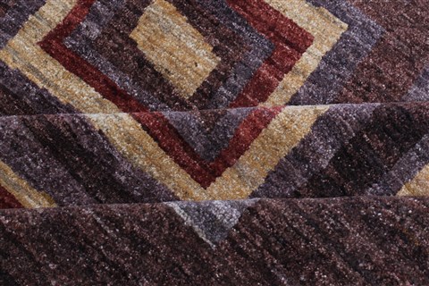 Gabbeh Brown Hand Knotted 94 X 118 Area Rug 250-22204 Image 17