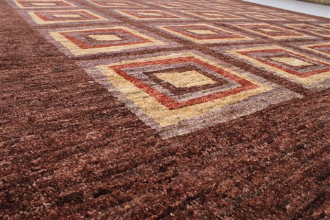Gabbeh Brown Hand Knotted 94 X 118 Area Rug 250-22204 Image 1