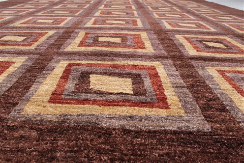 Gabbeh Brown Hand Knotted 94 X 118 Area Rug 250-22204 Image 21