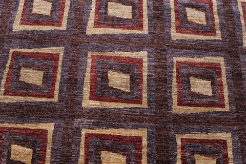 Gabbeh Brown Hand Knotted 94 X 118 Area Rug 250-22204 Image 3