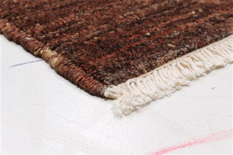 Gabbeh Brown Hand Knotted 94 X 118 Area Rug 250-22204 Image 6