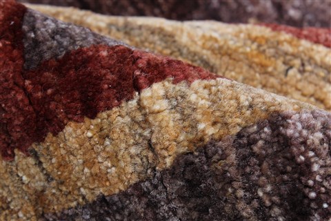 Gabbeh Brown Hand Knotted 94 X 118 Area Rug 250-22204 Image 7