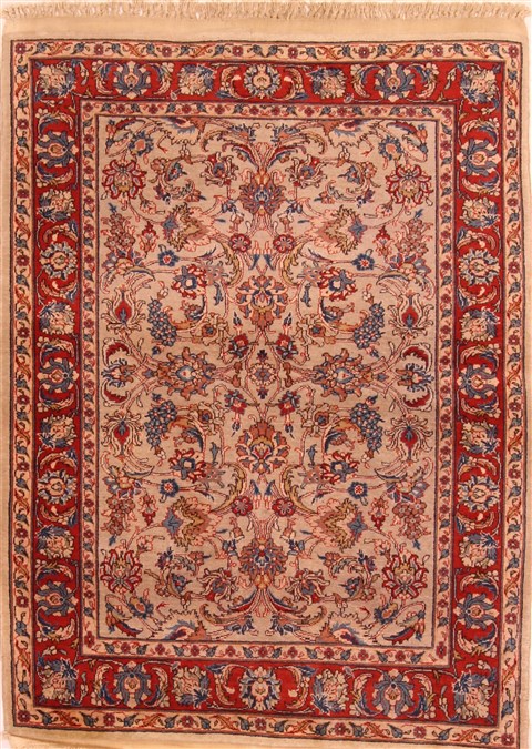 Sarouk Red Hand Knotted 37 X 47 Area Rug 100-22216 Image 0