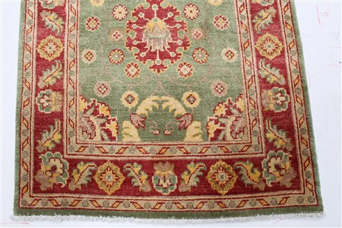 Pishavar Green Runner Hand Knotted 20 X 134 Area Rug 250-22268 Image 11