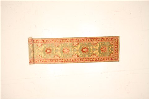 Pishavar Green Runner Hand Knotted 20 X 134 Area Rug 250-22268 Image 1