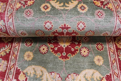 Pishavar Green Runner Hand Knotted 20 X 134 Area Rug 250-22268 Image 3