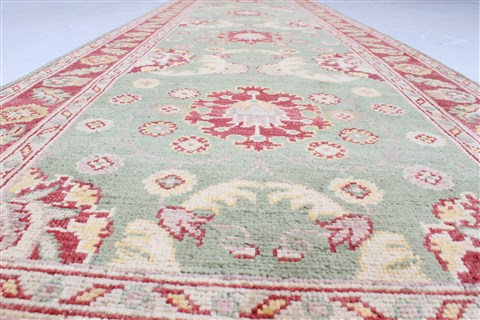Pishavar Green Runner Hand Knotted 20 X 134 Area Rug 250-22268 Image 7
