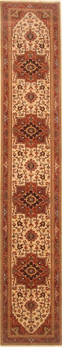 Serapi Beige Runner Hand Knotted 26 X 140 Area Rug 250-22271 Image 0
