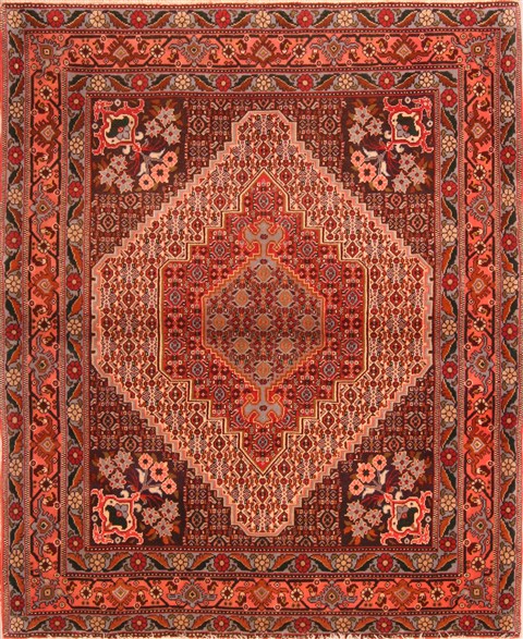 Sanandaj Red Hand Knotted 41 X 51 Area Rug 100-22273 Image 0