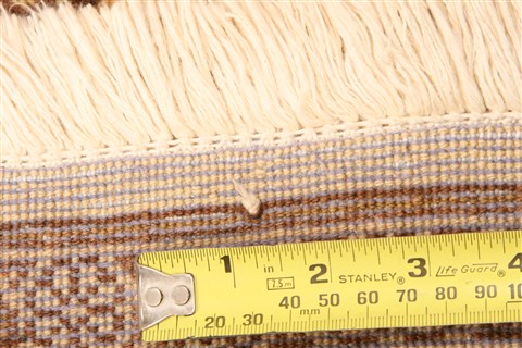 Kashan Beige Hand Knotted 34 X 411  Area Rug 253-22275 Image 7