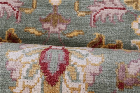 Pishavar Green Runner Hand Knotted 29 X 137 Area Rug 250-22277 Image 13