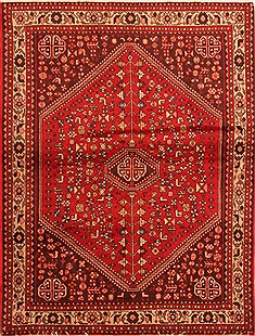 Abadeh Red Hand Knotted 3'6" X 4'7"  Area Rug 100-22278