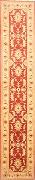 Pishavar Brown Runner Hand Knotted 2'9" X 13'11"  Area Rug 250-22280