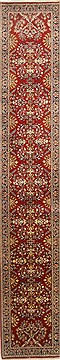 Indian sarouk Red Runner 13 to 15 ft Wool Carpet 22282