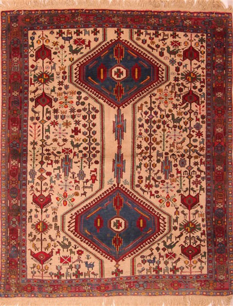 Shahre Babak White Hand Knotted 41 X 51 Area Rug 100-22283 Image 0