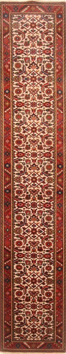 Herati Beige Runner Hand Knotted 28 X 1310  Area Rug 250-22286 Image 0
