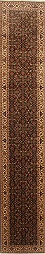 Herati Black Runner Hand Knotted 2'6" X 13'10"  Area Rug 250-22292