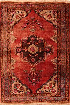 Wiss Red Hand Knotted 3'5" X 5'0"  Area Rug 100-22295