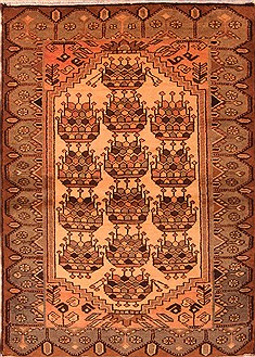 Sanandaj Beige Hand Knotted 3'7" X 4'10"  Area Rug 100-22309