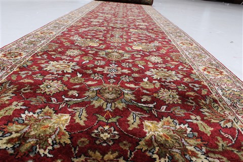 Kashan Red Runner Hand Knotted 26 X 135 Area Rug 250-22323 Image 3