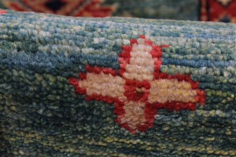 Kazak Green Runner Hand Knotted 28 X 1210  Area Rug 250-22348 Image 2