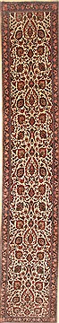 Birjand Beige Runner Hand Knotted 2'7" X 13'11"  Area Rug 250-22352