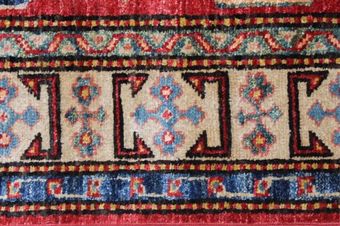 Kazak Red Runner Hand Knotted 29 X 128  Area Rug 250-22359 Image 7