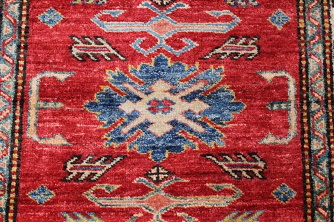 Kazak Red Runner Hand Knotted 29 X 128  Area Rug 250-22359 Image 8