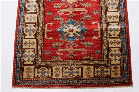 Kazak Red Runner Hand Knotted 29 X 128  Area Rug 250-22359 Image 9