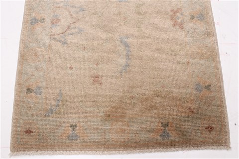 Oushak Beige Runner Hand Knotted 30 X 143  Area Rug 250-22367 Image 5