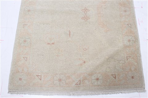 Oushak Beige Runner Hand Knotted 31 X 142  Area Rug 250-22369 Image 2