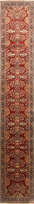 Sarouk Red Runner Hand Knotted 25 X 1310  Area Rug 250-22373 Image 0