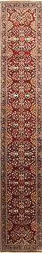 Indian sarouk Red Runner 13 to 15 ft Wool Carpet 22373