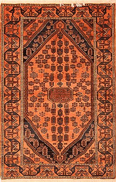 Persian Afshar Orange Rectangle 3x5 ft Wool Carpet 22374