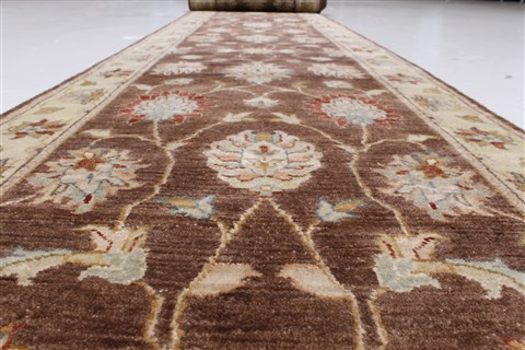 Ziegler Brown Runner Hand Knotted 24 X 144 Area Rug 250-22375 Image 14