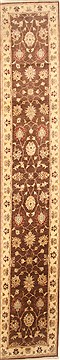 Ziegler Brown Runner Hand Knotted 2'4" X 14'4"  Area Rug 250-22375