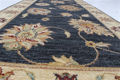 Ziegler Blue Runner Hand Knotted 27 X 141 Area Rug 250-22376 Image 3