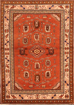 Persian Shirvan Orange Rectangle 3x5 ft Wool Carpet 22384