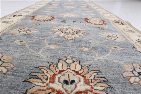 Ziegler Blue Runner Hand Knotted 26 X 131  Area Rug 250-22385 Image 16