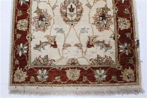 Ziegler Beige Runner Hand Knotted 26 X 149 Area Rug 250-22387 Image 6